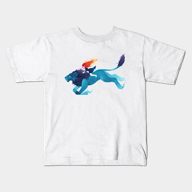 Lion Rider Kids T-Shirt by Freeminds